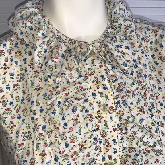 Vintage 1940’s Ruffle Button Down Sleeveless Blouse - Picture 10 of 16